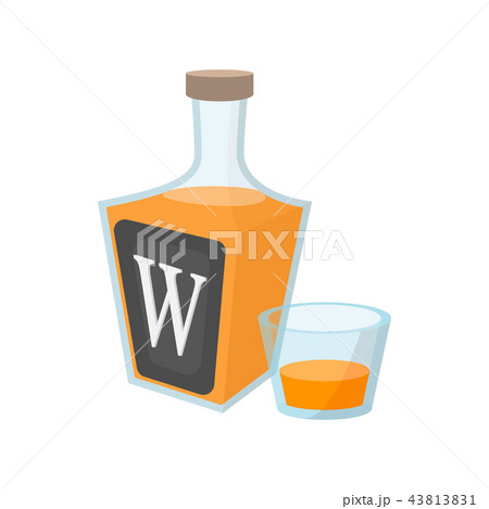 Bottle of whiskey cartoon icon Bottle of whiskey cartoon icon 43813831