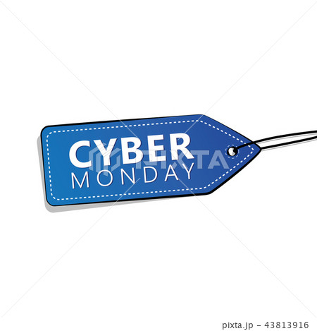 cyber monday sale promotion blue label on white background cyber monday sale promotion blue label on white background 43813916