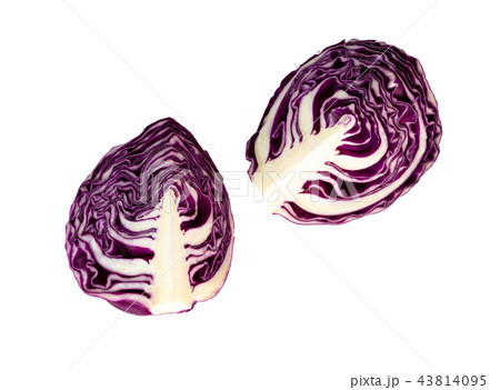 Red cabbages slice isolated on white background 43814095