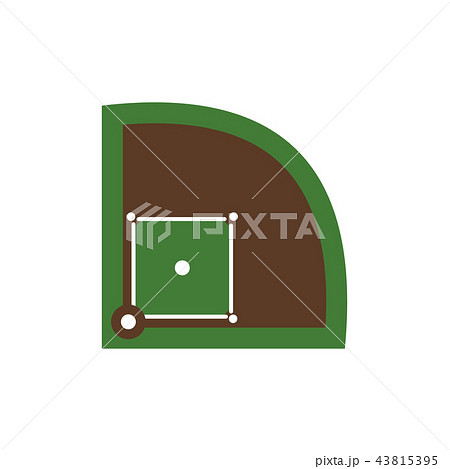Baseball field flat icon Baseball field flat icon 43815395