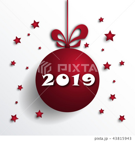 Happy new 2019 year. Greetings card.  43815943