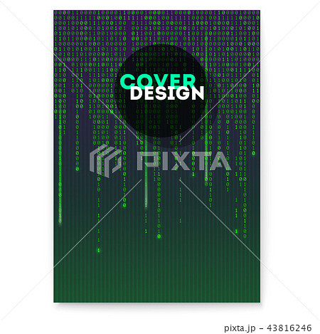 Cover with binary computer code with floating 43816246