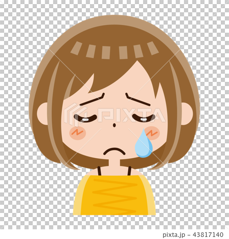 女性　表情　泣く 43817140