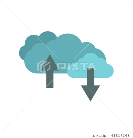 Clouds with arrows flat icon Clouds with arrows flat icon 43817243
