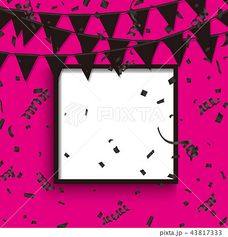 黒とピンクのフレーム背景のイラスト素材