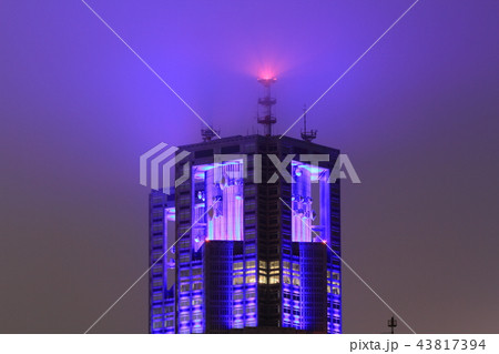 東京都庁　ライトアップ青 43817394
