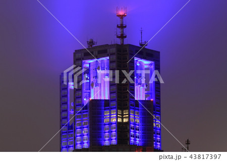東京都庁　ライトアップ青 43817397