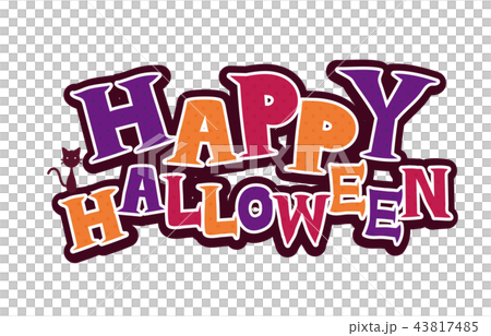 ハッピーハロウィンのテキストロゴ 43817485