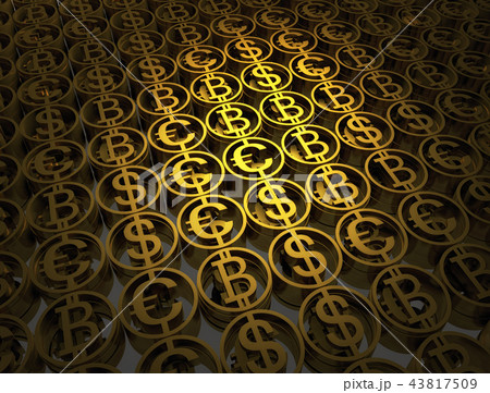 Stack of different coins contains of bitcoin, dollar and euro. Success financial signs. High quality Stack of different coins contains of bitcoin, dollar and euro. Success financial signs. High quality 43817509