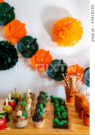 Halloween style party candy bar and decorations Halloween style party candy bar and decorations 43818160