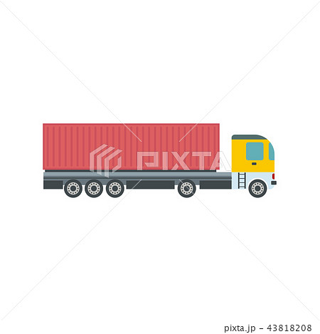 Container at the dock with truck flat 43818208
