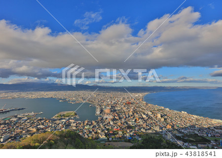 Hakodate, Japan viewed from Hakodate Mountain. Hakodate, Japan viewed from Hakodate Mountain. 43818541