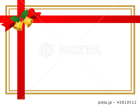 クリスマス フレーム リボンのイラスト素材 43819512 Pixta