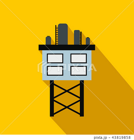 Oil platform flat icon 43819858