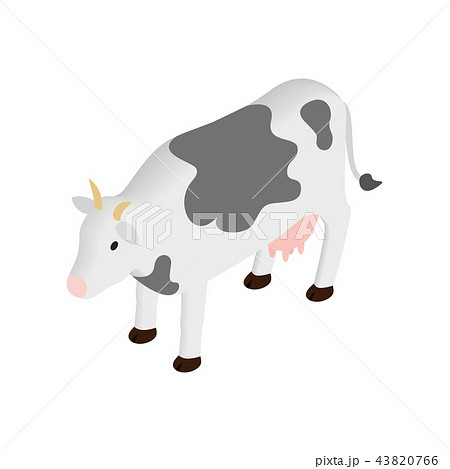Spotted Cow Isometric 3d Icon のイラスト素材