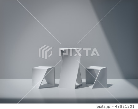 White pedestal for display,Platform for design. 43821501