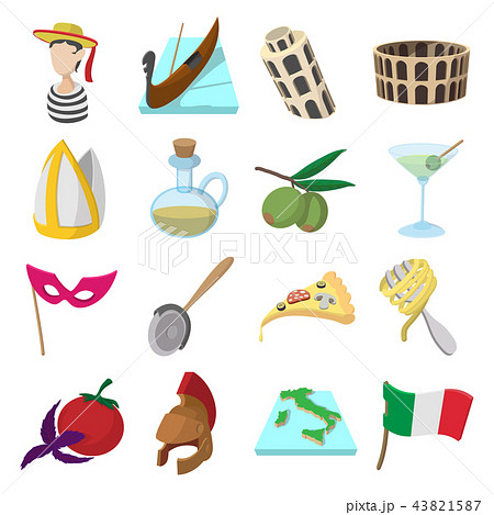 Italy cartoon icons Italy cartoon icons 43821587