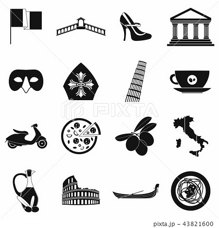 Italy black simple icons Italy black simple icons 43821600