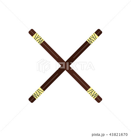 Wooden sword bokken flat icon 43821670