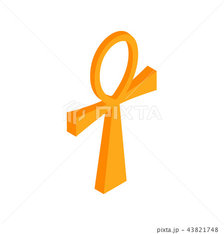Gold Ankh Egypt icon, isometric 3d style Gold Ankh Egypt icon, isometric 3d style 43821748