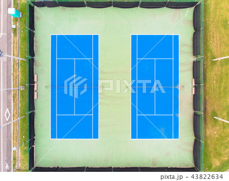 Aerial shot of a tennis courts. 43822634