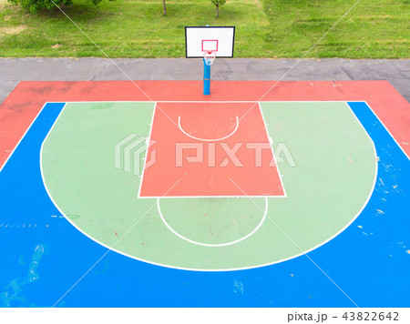 Aerial view of a basketball court Aerial view of a basketball court 43822642