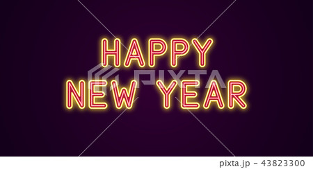 Neon festive inscription for Happy New Year 43823300