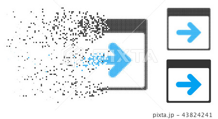 Disappearing Pixelated Halftone Next Calendar Day Icon Disappearing Pixelated Halftone Next Calendar Day Icon 43824241
