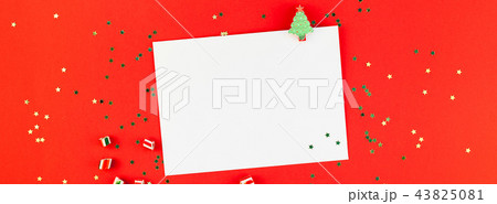 Christmas greeting postcard mockup with glitter Christmas greeting postcard mockup with glitter 43825081