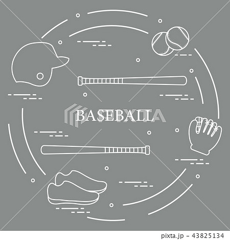 Baseball bats, glove, balls, helmet, shoes 43825134