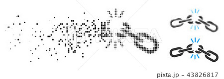 Dissolving Dotted Halftone Chain Damage Icon 43826817