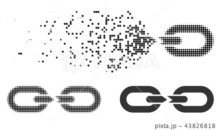 Moving Dotted Halftone Chain Break Icon 43826818