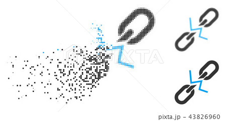 Disappearing Pixel Halftone Broken Chain Link Icon 43826960