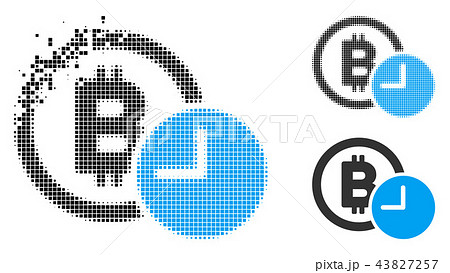 Damaged Pixel Halftone Bitcoin Credit Clock Icon Damaged Pixel Halftone Bitcoin Credit Clock Icon 43827257