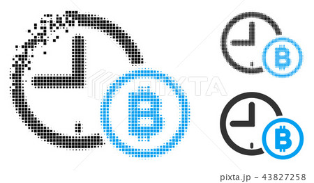 Broken Dotted Halftone Bitcoin Credit Clock Icon Broken Dotted Halftone Bitcoin Credit Clock Icon 43827258