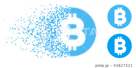 Dust Dot Halftone Bitcoin Icon Dust Dot Halftone Bitcoin Icon 43827321