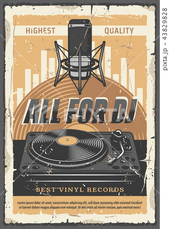 DJ vinyl records and microphone DJ vinyl records and microphone 43829828