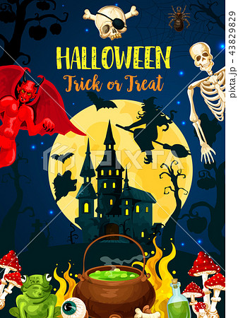 Halloween castle of Dracula, monsters and ghost Halloween castle of Dracula, monsters and ghost 43829829