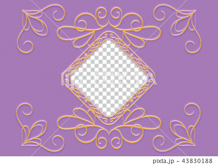 紫の背景に金色のひし形フレームのイラスト素材 4301