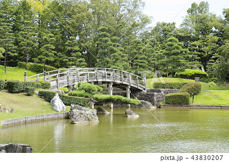 こしがや能楽堂 日本庭園花田苑 太鼓橋 の写真素材 4307