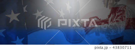 Composite image of flag with stripes and stars Composite image of flag with stripes and stars 43830711