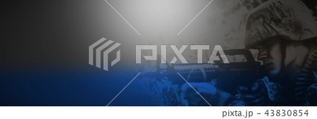 Military soldier aiming with rifle Military soldier aiming with rifle 43830854