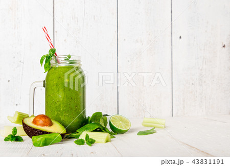 Healthy fresh smoothie with ingredients. 43831191