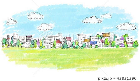 街並 手描きイラスト 街並 手描きイラスト 43831390