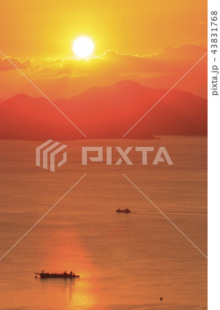 瀬戸内の朝　日の出 43831768