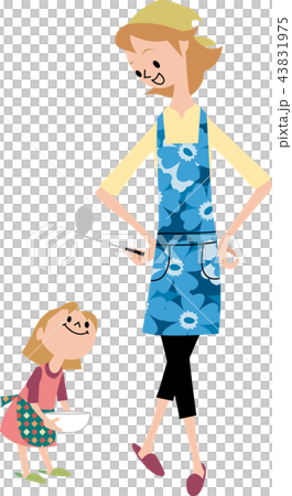 料理の手伝いをする幼子 43831975