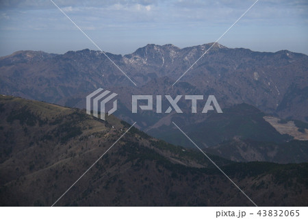 四国剣山　山頂からの眺望　四国の山々 43832065