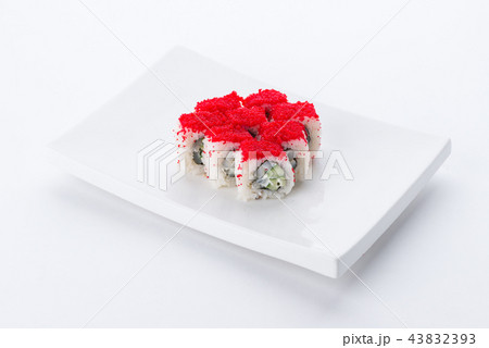 Japanese food restaurant, sushi maki gunkan roll plate or platter set. Sushi set and composition 43832393