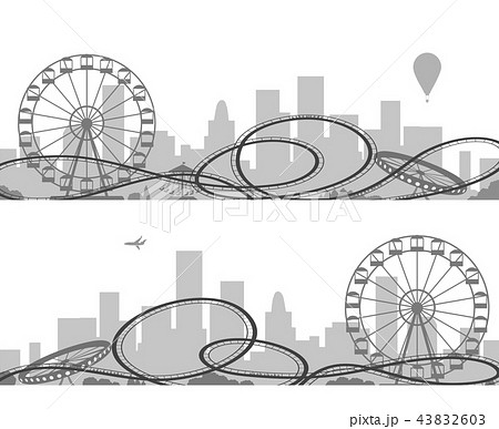Amusement park silhouettes Amusement park silhouettes 43832603