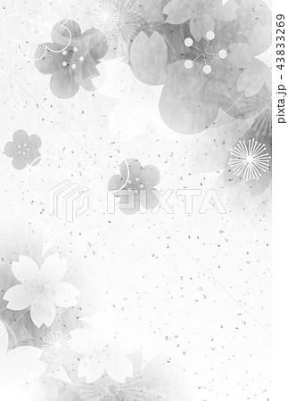 桜　喪中　はがき　背景  43833269
